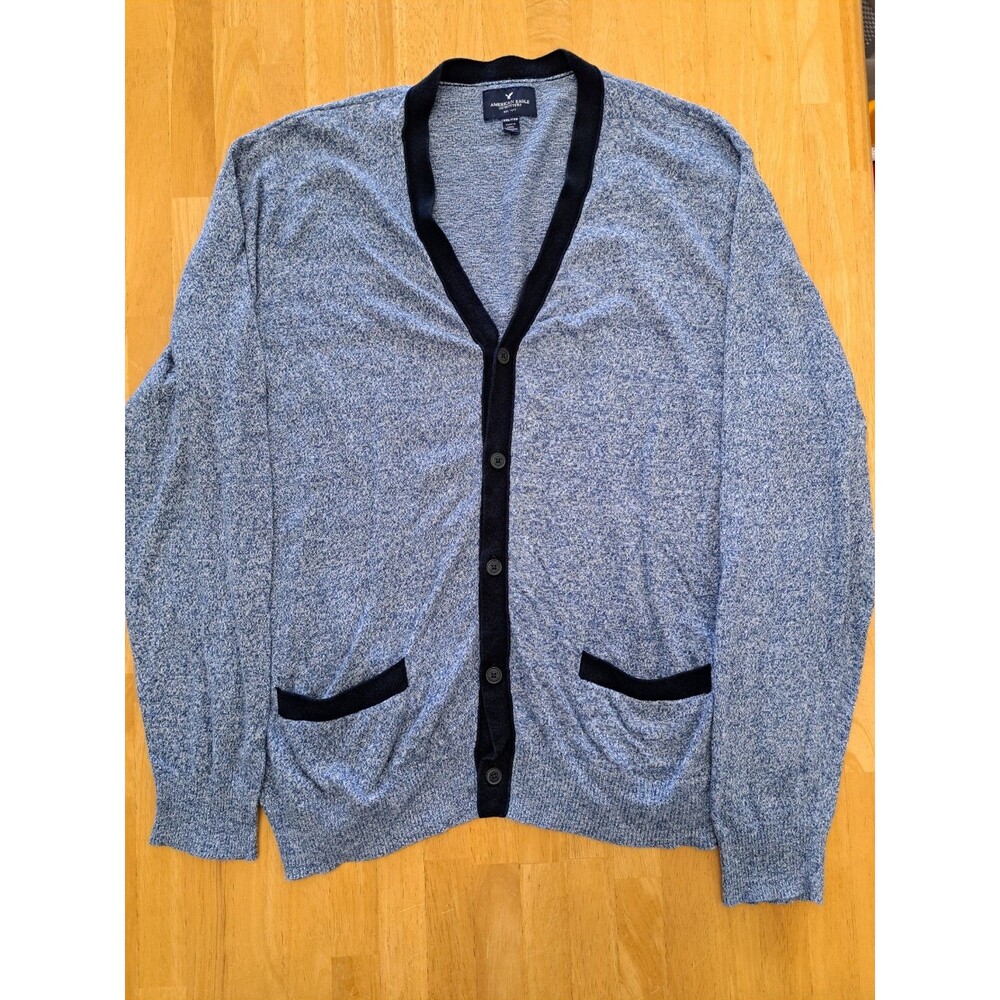 American Eagle Outfitters Blue Long Sleeve Cardigan Sweater Men's Size XXL